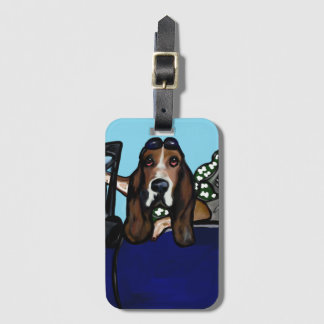 ETIQUETA PARA MALETAS GOLFISTA DE BASSET HOUND