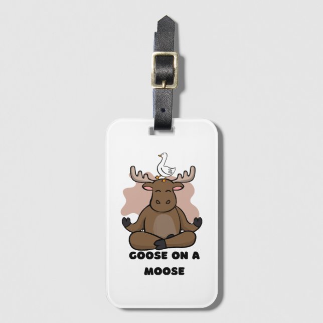 Etiqueta Para Maletas Goose on the Moose Animal Funny (Anverso vertical)