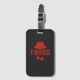 Etiqueta Para Maletas Gorra y Bowtie del Tango Rojo Argentino