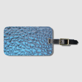 Etiqueta Para Maletas Gotas de lluvia suaves en vidrio azul