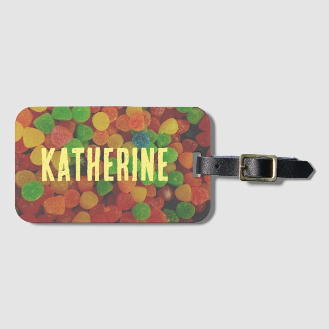 Etiqueta Para Maletas Gotas personalizadas Candy Quirky (Anverso horizontal)