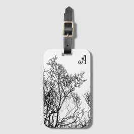 Etiqueta Para Maletas Gothic Tree Black and White Personalized