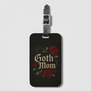 Etiqueta Para Maletas Gótico Mamá Rosa Rojo Floral Típografía victoriana