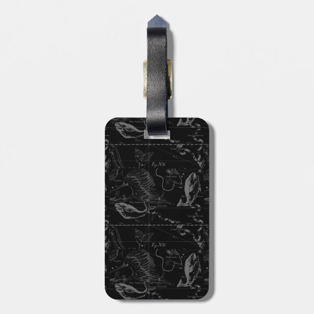 Etiqueta Para Maletas Grabado de mapas de Pisces Constellation Hevelius  (Atrás Vertical)