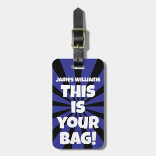 Etiqueta Para Maletas Gracioso Bolsa Personalizada Atención Viaje Azul