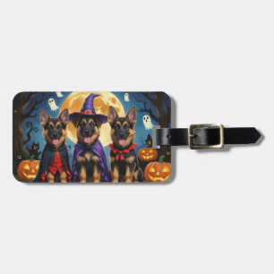 Etiqueta Para Maletas Gracioso calabaza Halloween de los perros pastores