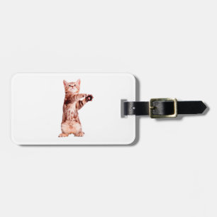 Etiqueta Para Maletas Gracioso gatito juguetón