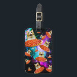 Etiqueta Para Maletas Gracioso gato de pizza espacial<br><div class="desc">¡Diseño divertido y loco para los regalos más frescos!</div>