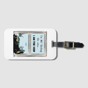 Etiqueta Para Maletas Gracioso gato negro, soy la vista