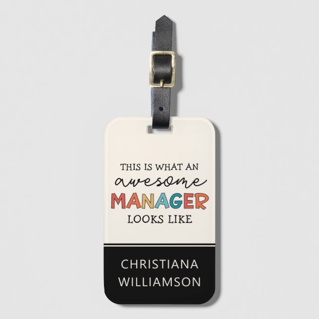 Etiqueta Para Maletas Gracioso Gestor Retro Awesome Personalizado (Anverso vertical)