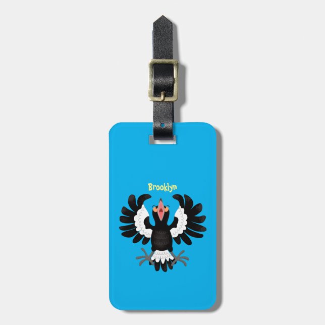 Etiqueta Para Maletas Gracioso ilustracion de personalizado magpie austr (Frente Vertical)