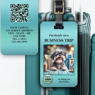Etiqueta Para Maletas Gracioso Photo QR código Logo Business Travel