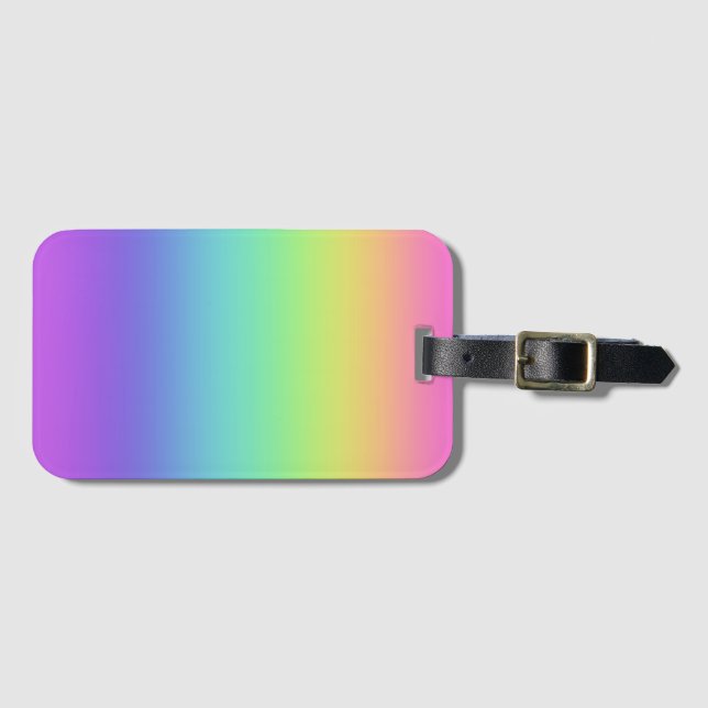 Etiqueta Para Maletas Gradiente arcoiris brillante (Anverso horizontal)