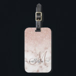 Etiqueta Para Maletas Gradiente de mármol blanco Rosa dorado glamuroso P<br><div class="desc">Este elegante diseño es perfecto para la moderna y elegante moda. En el fondo de un fondo de piedra de mármol rosa y blanco, se ha imprimido un gradiente oscuro purpurina de color rosa falso. Es glamuroso, moda, lujoso, moderno y elegante. ***NOTA DE DISEÑO IMPORTANTE: Para cualquier solicitud de diseño...</div>