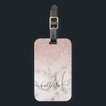 Etiqueta Para Maletas Gradiente de mármol blanco Rosa dorado glamuroso P<br><div class="desc">Este elegante diseño es perfecto para la moderna y elegante moda. En el fondo de un fondo de piedra de mármol rosa y blanco, se ha imprimido un gradiente oscuro purpurina de color rosa falso. Es glamuroso, moda, lujoso, moderno y elegante. ***NOTA DE DISEÑO IMPORTANTE: Para cualquier solicitud de diseño...</div>