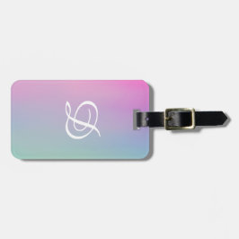 Etiqueta Para Maletas Gradiente giratorio rosa simple inicial