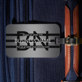 Etiqueta Para Maletas Gradiente gris moderno y bandas negras horizontale