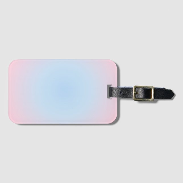 Etiqueta Para Maletas Gradiente Libra Zodiac, gradiente Aura Azul Rosa (Anverso horizontal)
