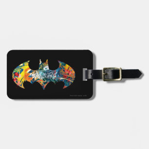 Etiqueta Para Maletas Graffiti con el logotipo de Batman Neon/80