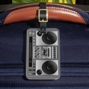 Etiqueta Para Maletas Gráfica de radio Boombox