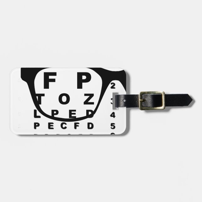 Etiqueta Para Maletas Gráfico de prueba ocular borrosa (Frente Horizontal)