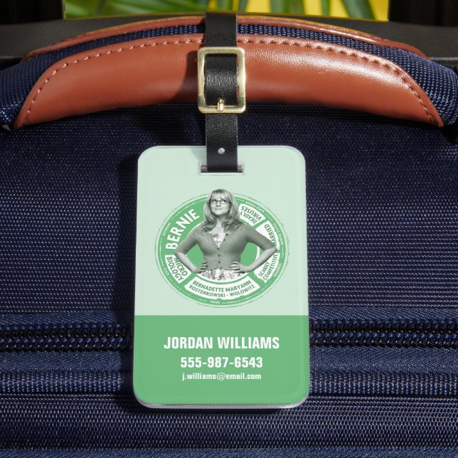 Etiqueta Para Maletas Gráfico informativo de Bernadette (Anverso In situ 2)