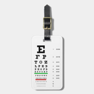 Etiqueta Para Maletas gráfico visual de Snellen para oftalmólogo