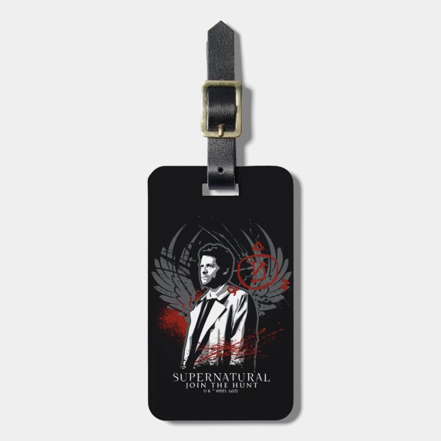 Etiqueta Para Maletas Grafiti de Castiel Supernatural (Frente Vertical)