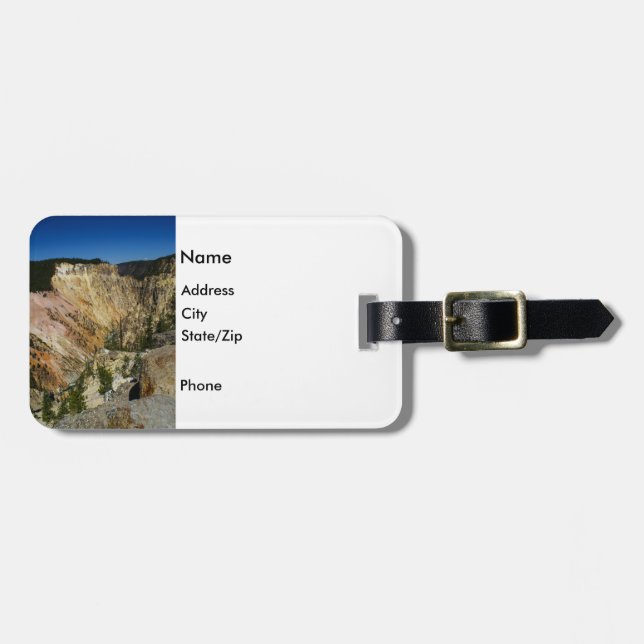 Etiqueta Para Maletas Gran Cañón de Yellowstone (Frente Horizontal)