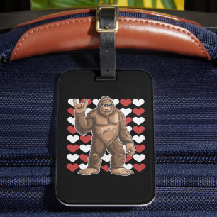 Etiqueta Para Maletas Gran Día de San Valentín Funny Hearts Sasquatch Lo
