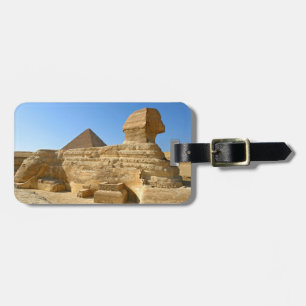 Etiqueta Para Maletas Gran Esfinge de Giza con pirámide de Khafre - Egip