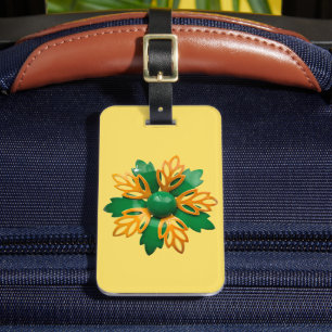 Etiqueta Para Maletas Gran Flor Retro Funky Groovy MOD Flor de Lis