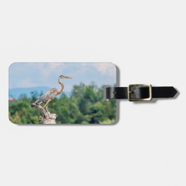 Etiqueta Para Maletas Gran garza azul (Frente Horizontal)