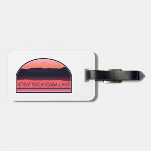 Etiqueta Para Maletas Gran Lago Sacandaga New York Red Sunrise