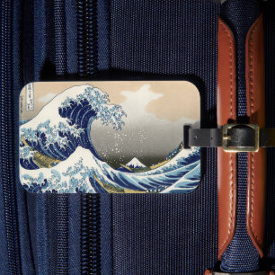 Etiqueta Para Maletas Gran ola de Kanagawa   Hokusai