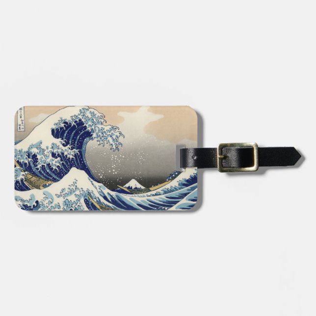 Etiqueta Para Maletas Gran ola de pintura japonesa Kanagawa (Frente Horizontal)
