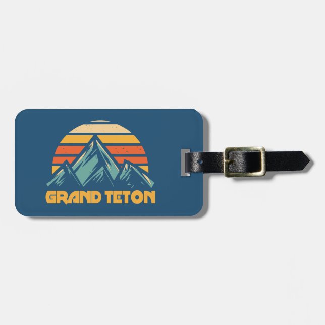 Etiqueta Para Maletas Grand Teton Retro Turquesa (Frente Horizontal)