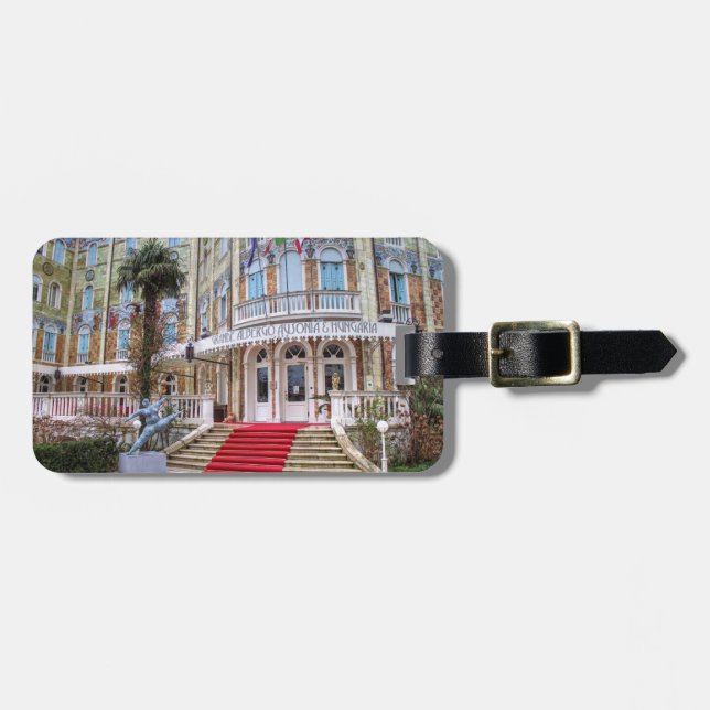 Etiqueta Para Maletas Grande Albergo Ausonia E Hungaria (Frente Horizontal)