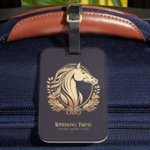 Etiqueta Para Maletas Granja de caballos moderna y elegante equina perso