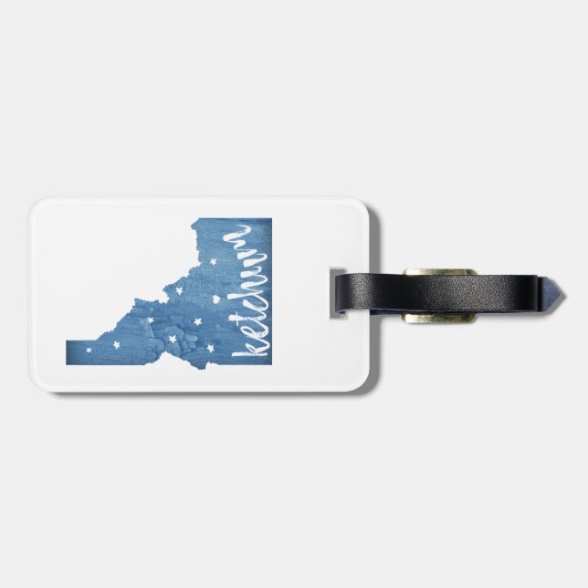 Etiqueta Para Maletas Grano de madera de Ketchum Idaho (Atrás Horizontal)