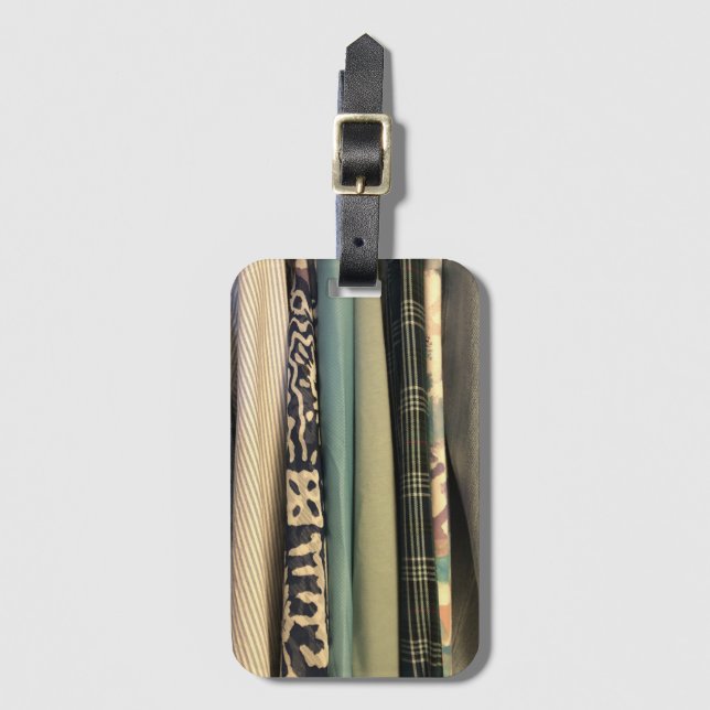 Etiqueta Para Maletas Grapado verde en impresiones (Anverso vertical)