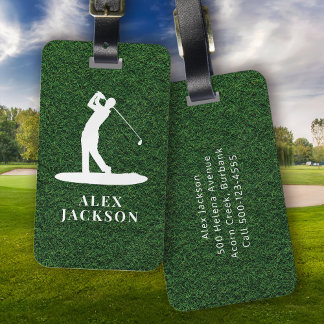 Etiqueta Para Maletas Grasa Monograma Golfer Añadir su logotipo
