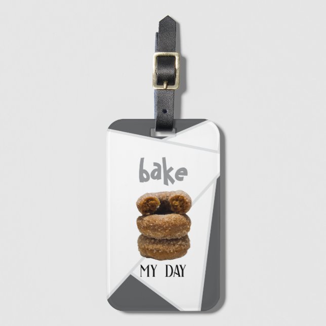 Etiqueta Para Maletas Gray Bake My Day (Anverso vertical)