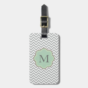 Etiqueta Para Maletas Gray Chevron