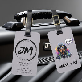 Etiqueta Para Maletas Gray Hip Hop Rottweiler