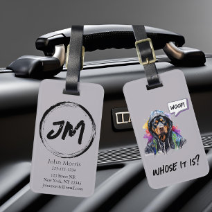 Etiqueta Para Maletas Gray Hip Hop Rottweiler