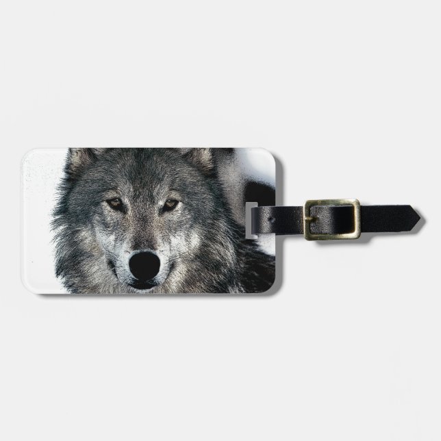 Etiqueta Para Maletas Gray Wolf (Frente Horizontal)