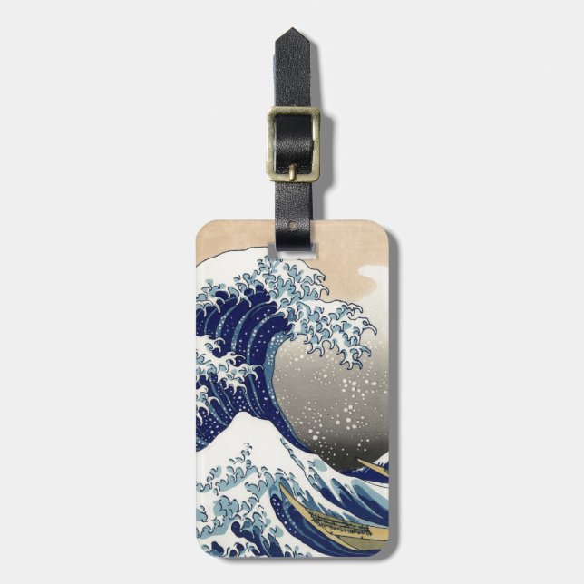 Etiqueta Para Maletas Great Wave Kanagawa Japanese Painting (Frente Vertical)