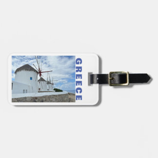 Etiqueta Para Maletas Grecia Mykonos Windmills personalizado
