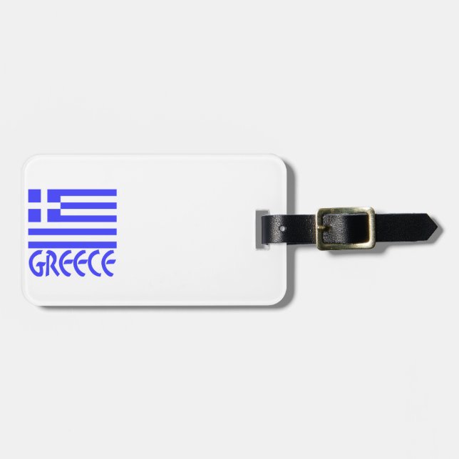 Etiqueta Para Maletas Grecia y la bandera griega (Frente Horizontal)